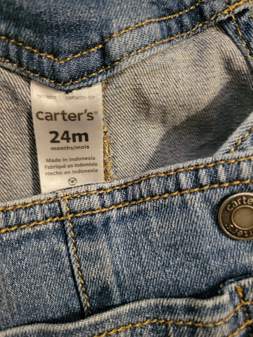 Carter's Floral Ruffle Denim Overalls